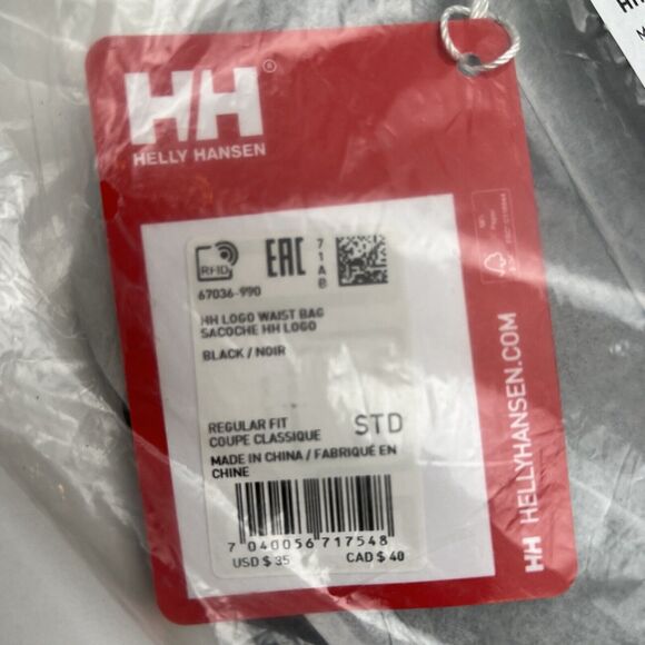 Helly Hansen Unisex HH Logo Waist Bag STD 990 No. 67036 Fanny Pack Black New - Picture 3 of 7